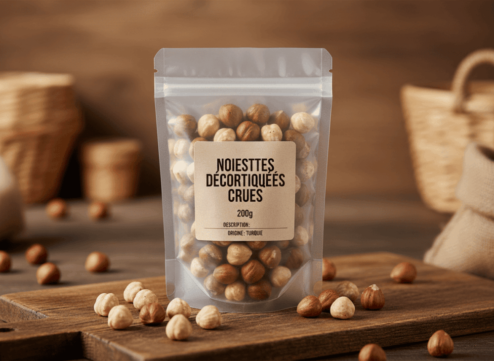 Noisettes décortiquées crues